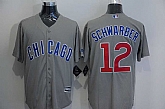Chicago Cubs #12 Kyle Schwarber Gray Road New Cool Base Stitched Baseball Jersey,baseball caps,new era cap wholesale,wholesale hats